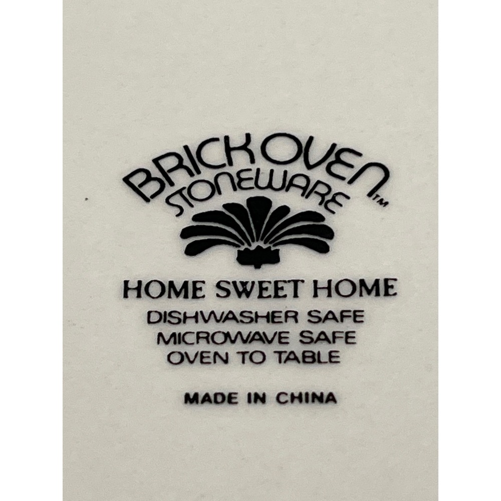 Brick Oven Stoneware Home Sweet Home Dinner Plate Folk Art Village Scallop 10.7" - Picture 3 of 4